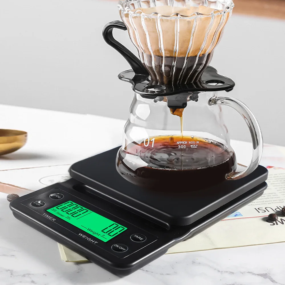 

3kg/5kg/0.1g Digital Kitchen/Coffee/Weight Scale Food Drip With Timer Portable Electronic High Precision LCD Electronic Scales