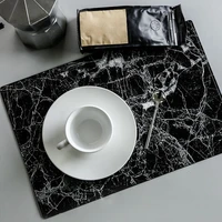 pvc placemat marbling stripe placemats anti slip heat insulation table mats western food mat restaurant coffee water coasters