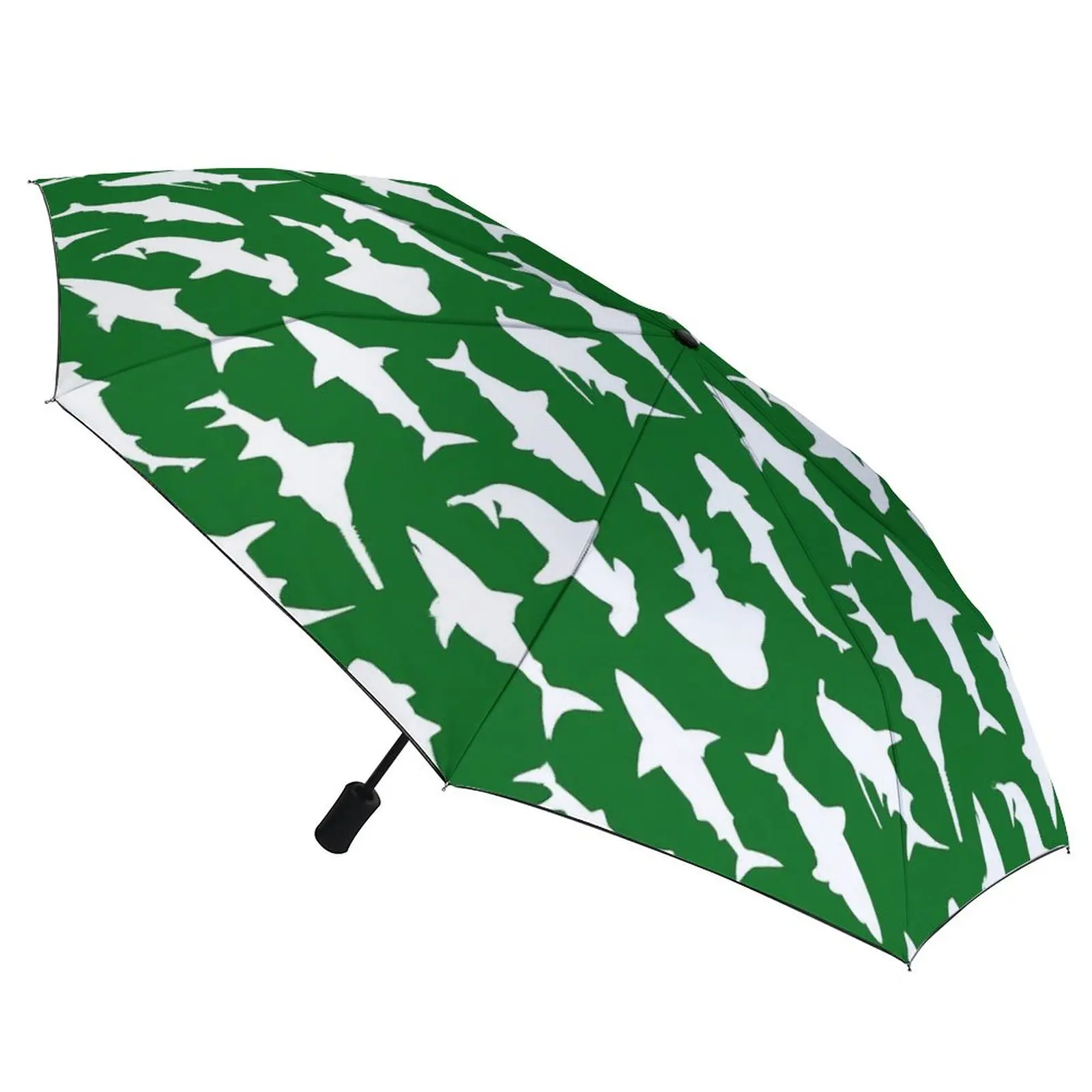 

Whtie Shark 8 Ribs Umbrella Rain Cool Umbrellas Anti UV Lightweight Auto Umbrella