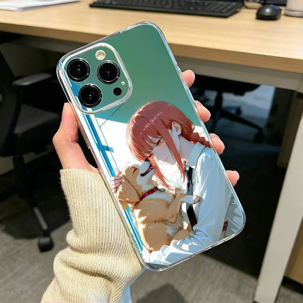 Фото Прозрачный противоударный чехол Chainsaw Man Gentle Makima для iPhone 17 16 15 14 13 12 11 Pro Max Plus №3