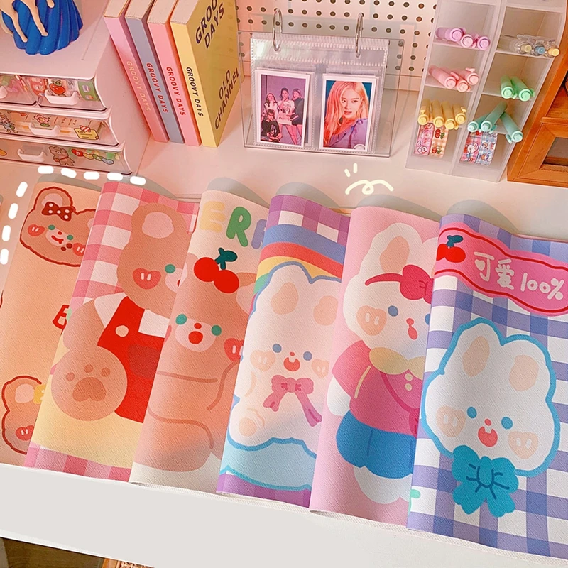 

Kawaii Cartoon Rabbit Bear Printed Desk Pads Table Mat Mouse Pad Computer Keyboard Pad Desktop Non Slip Mat Student Stationery