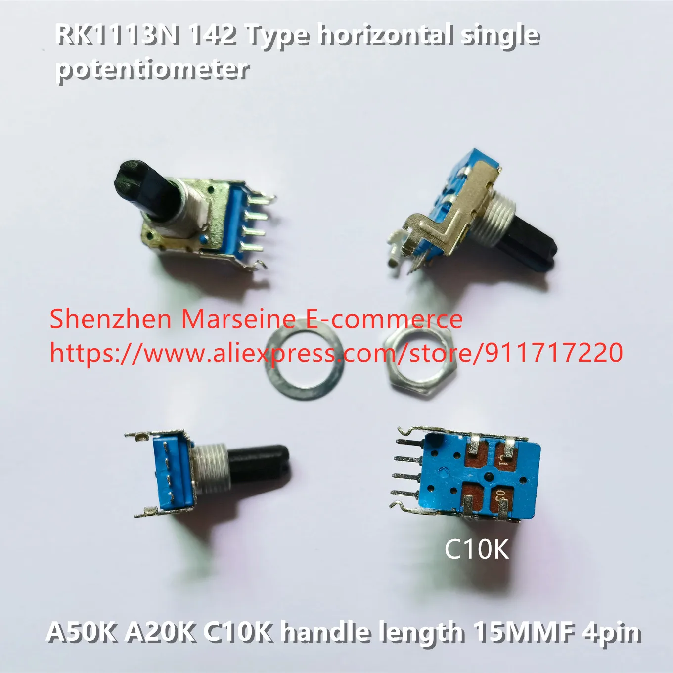 Оригинальный новый горизонтальный фонарь 100% RK1113N 142 типа A50K A20K C10K длина ручки 15 мм f 4 контакта (переключатель)