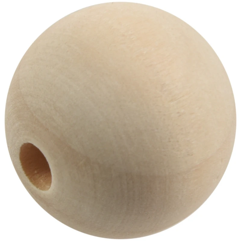 120X Natural Ball Wood Spacer Beads 25Mm(1Inch) -Jewellery Making Findings,DIY Crafts Wood Color