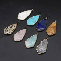 natural stone pendants gold plated labradorite amazonites for charm jewelry making diy women necklace earring accessories