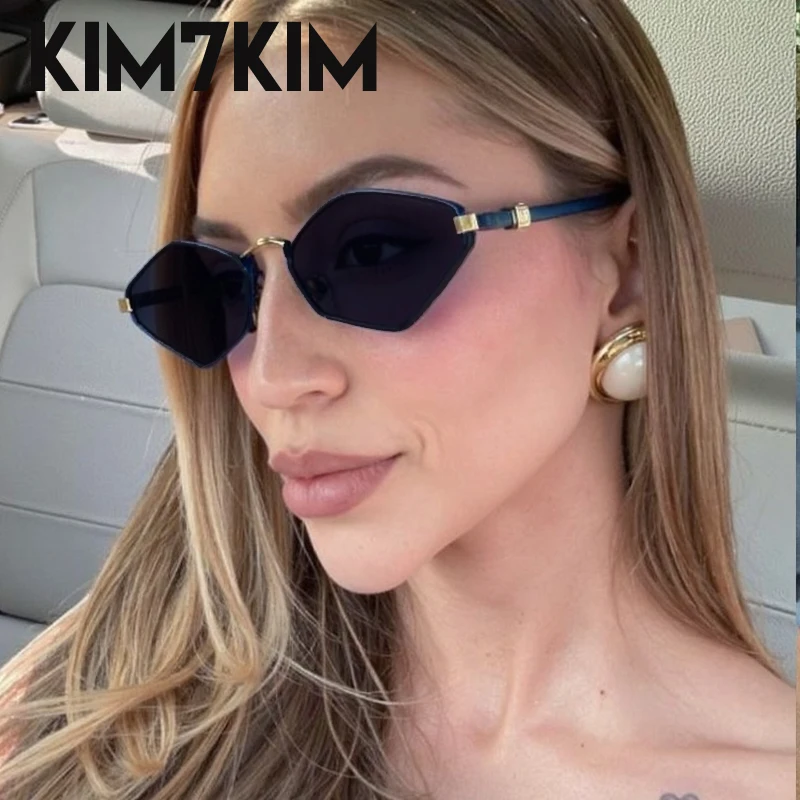 Женские многоугольные солнцезащитные очки в маленькой оправе 2022 роскошные