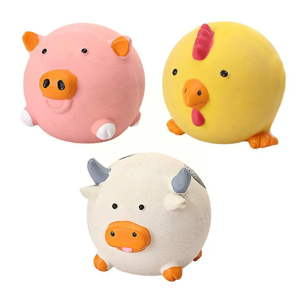 

1pc Toy Rubber Chicken Pig Cow Toy For Dogs For Dogs Screaming Latex Squeak Squeaker Chew Training Pet Products I3t5