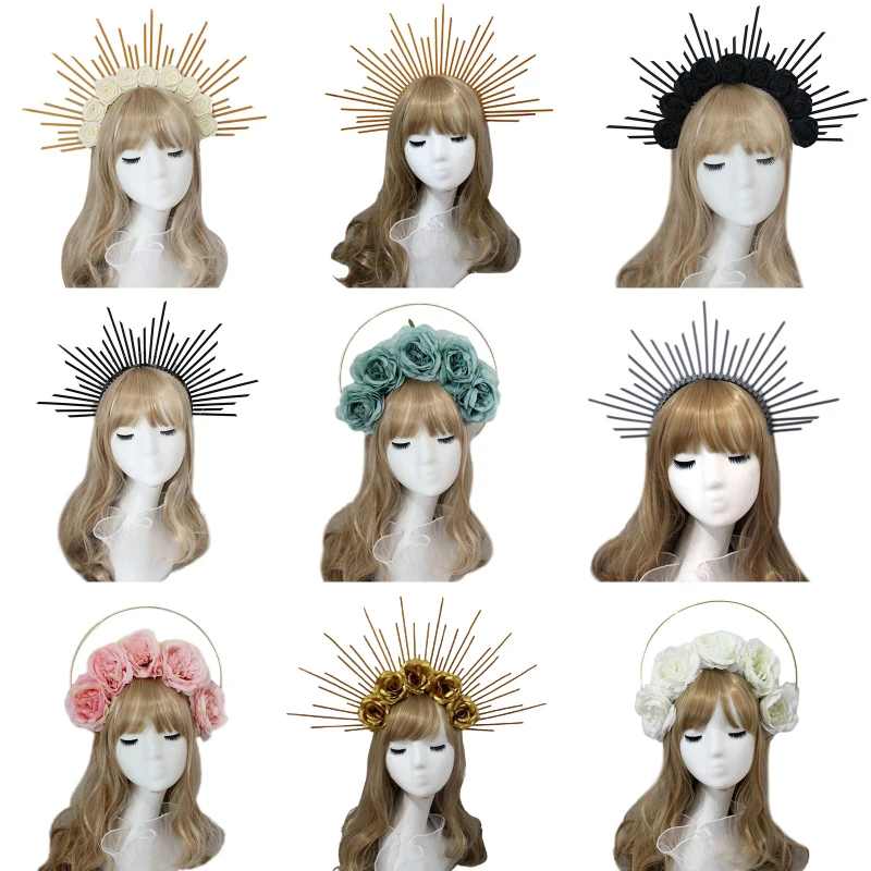 

Головной убор с короной в стиле "Лолита", головной убор с ореолом, аксессуары для косплея в стиле "Лолита", тиара для костюма на вечеринку и Хэ...