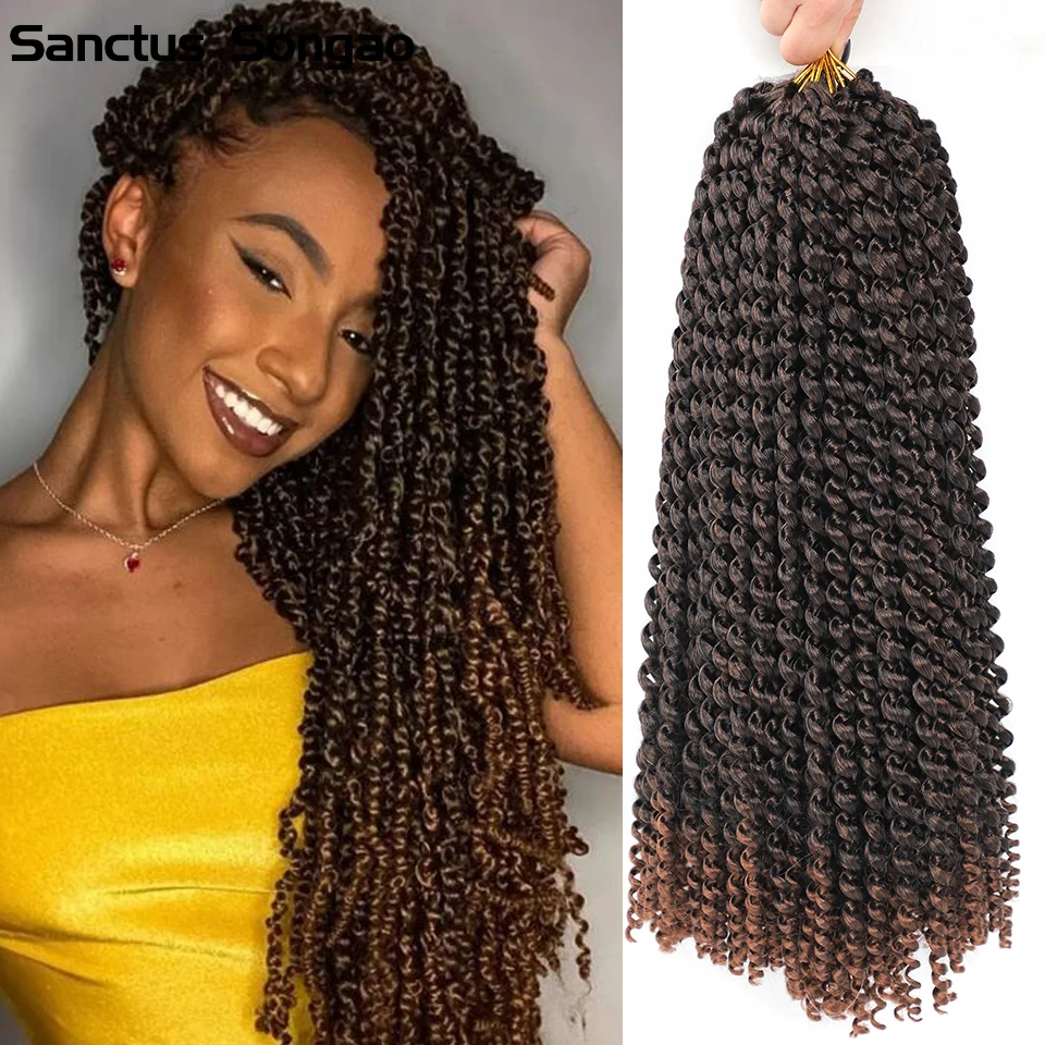 18 Inch Passion Twist Crochet Hair Faux Locs Crochet Braids Hair Extensions Soft Goddess Locks Crochet Hair 1B T27 T30 3 Color