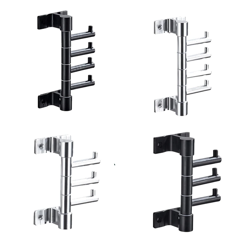 

Multifunctional Hanger 360° Rotatable Hooks Space Aluminum 3/4 Claws Washcloth Hooks ​for Hanging Towel Coat Brush Keys