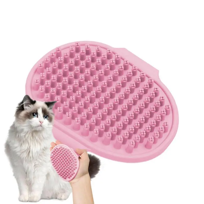 

Dog Shampoo Brush Massage Brush For Dog Shower Comfortable TPR Dog Shower Brush With Ring Handle For Long/Short Hair Cats Dogs
