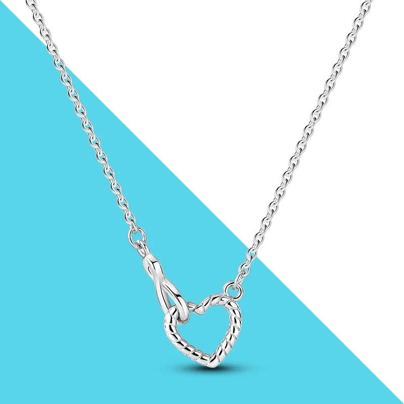 

925 Silver Women Heart Infinity Pendant Necklace Fashion Jewelry Gift For Friends Girl Party Anniversary Engagement Wedding