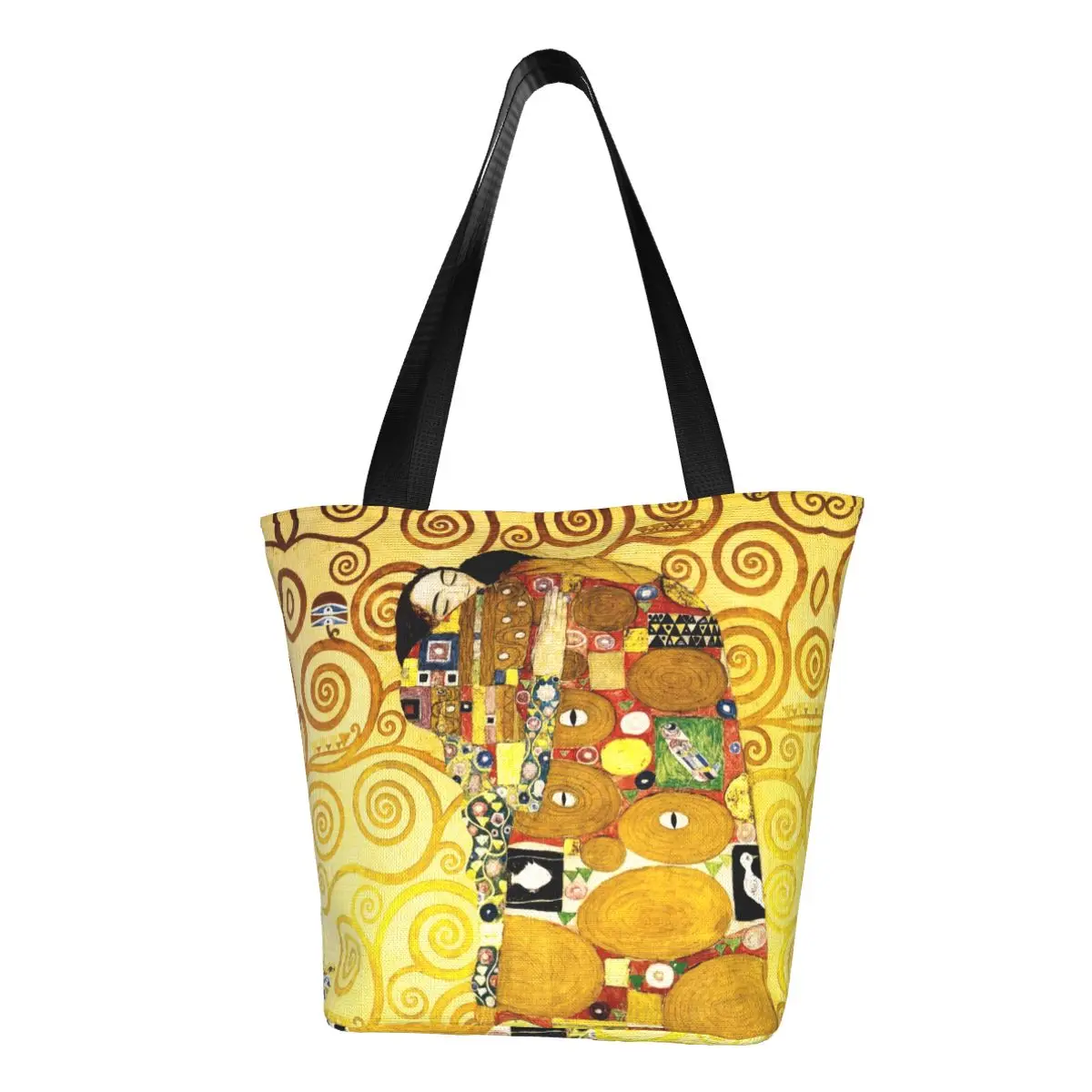 

Gustav Klimt The Embrace Grocery Shopping Tote Bag Women Funny Painting Art Canvas Shoulder Shopper Bags Big Capacity Handbags