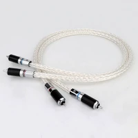 high performance 8ag occ silver plated rca audio cable signal cable with black carbon fiber plug amplifier audio cable