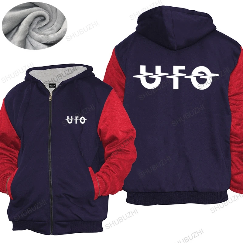 

New fashion thick hoody coat UFO Band Rock Music Metal Logo hoodies Hipster Cool zipper Shubuzhi Brand Cotton thick hoody