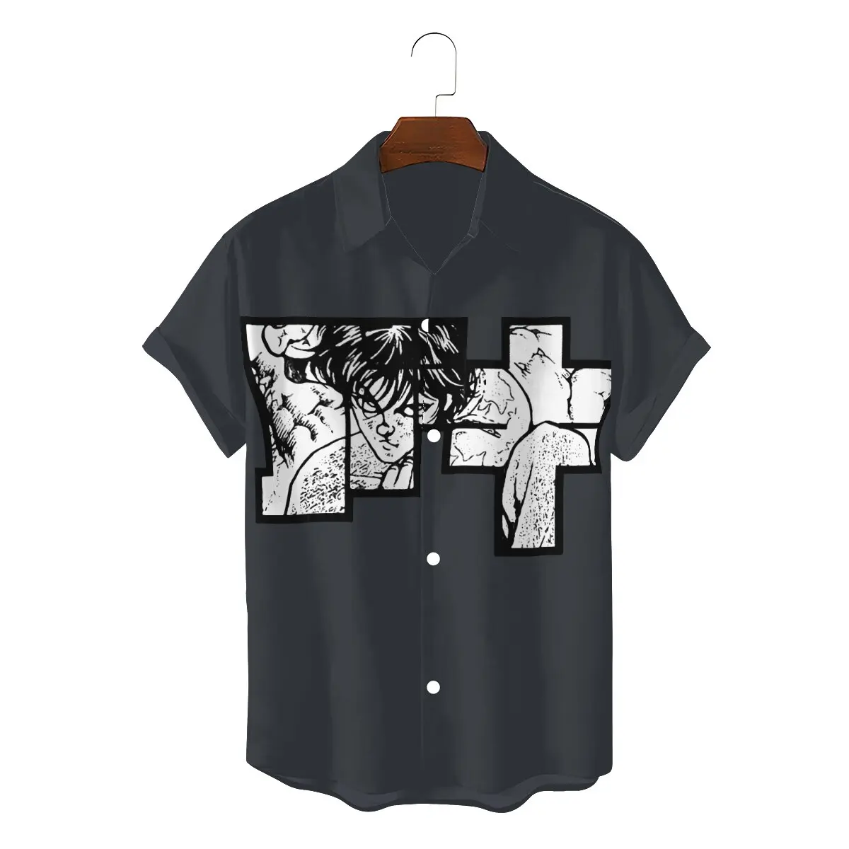 

White Man's Hawaii Shirts Grappler Baki Hanma Yujiro Dou Manga Square Collar Tops 3D Shirt Funny Top Quality Birthday Gifts