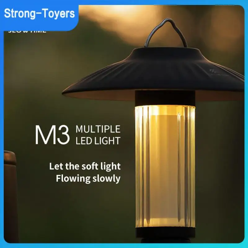 

Built-in Magnetic Walking Hand Lamp Ipx6 Waterproof 2600mah Tent Lantern Stepless Dimming Fishing Hand Lantern Type-c Charging