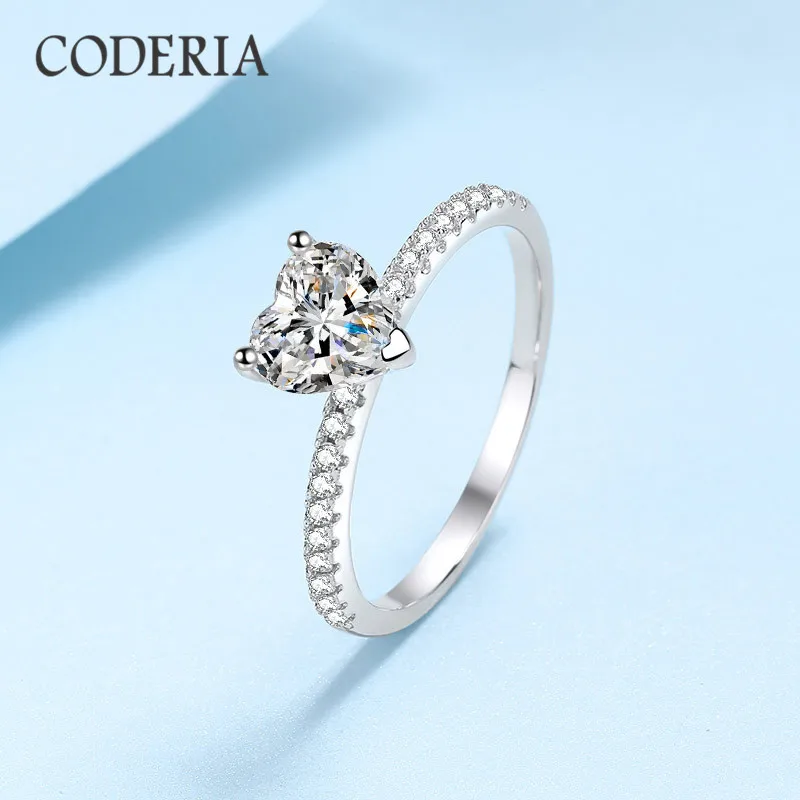 

Pass Diamond Tested Heart Moissanite Wedding Ring 1.0CT Engagement Bridal Ring S925 Sterling Silver 14K Gold High Jewelry