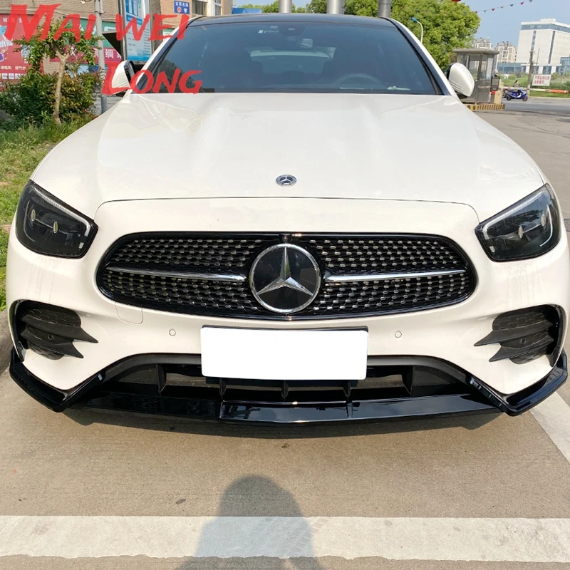 Фото Amortecedor dianteiro Lip Preto Brilhante Ou Spoiler De Fibra De Carbono, комплект кузова для Mercedes Benz E-Class W213 S213 2020-202 №3
