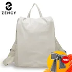 Женский рюкзак с защитой от кражи Zency, Черный дорожный рюкзак из 100% натуральной кожи, большой школьный ранец для девочек, Модный женский ранец для ноутбука