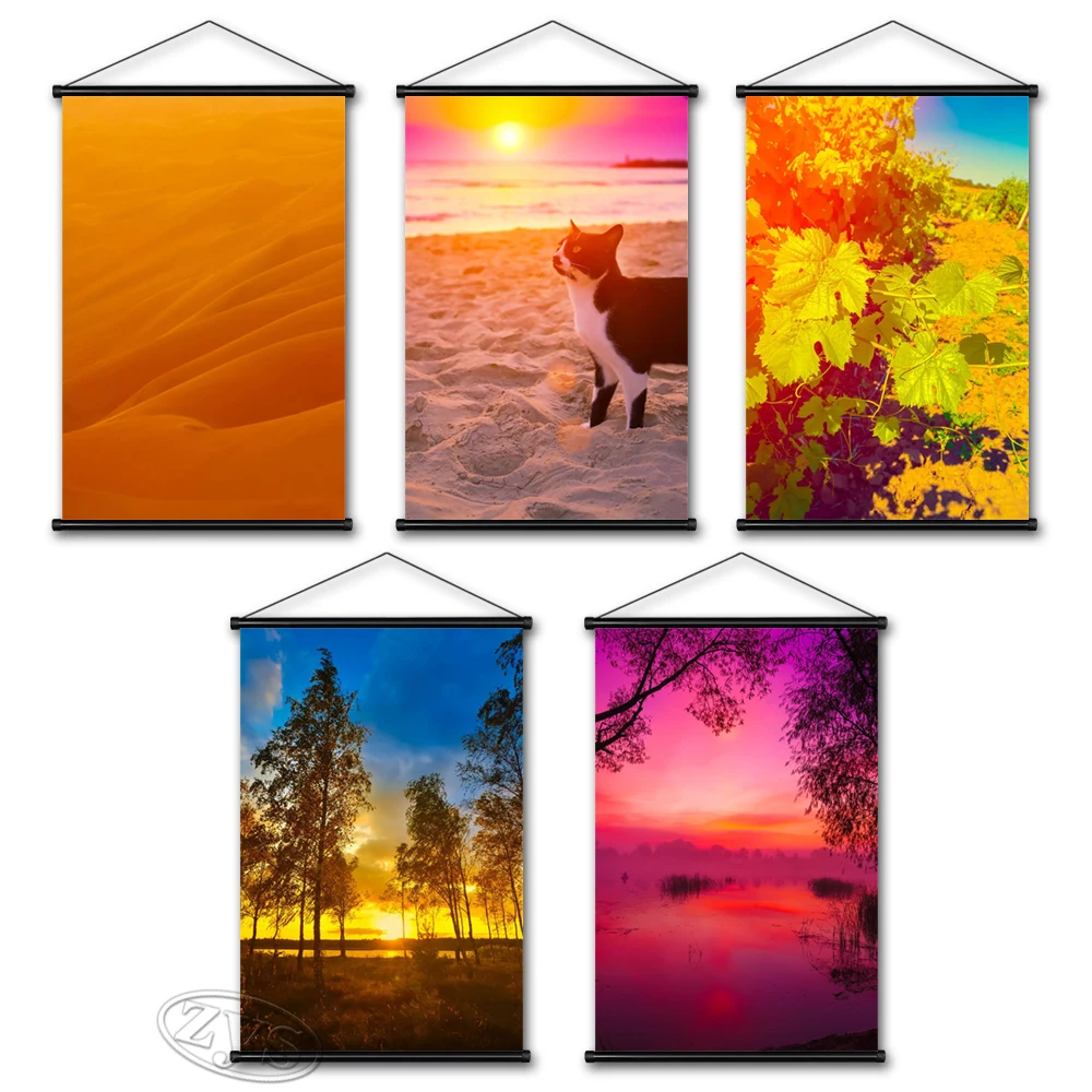 

Art Cat Poster Canvas Desert Painting HD Prints Tree Wall Home Cudros Landscape Hanging Scrolls Flower Mural Bedroom Decoration