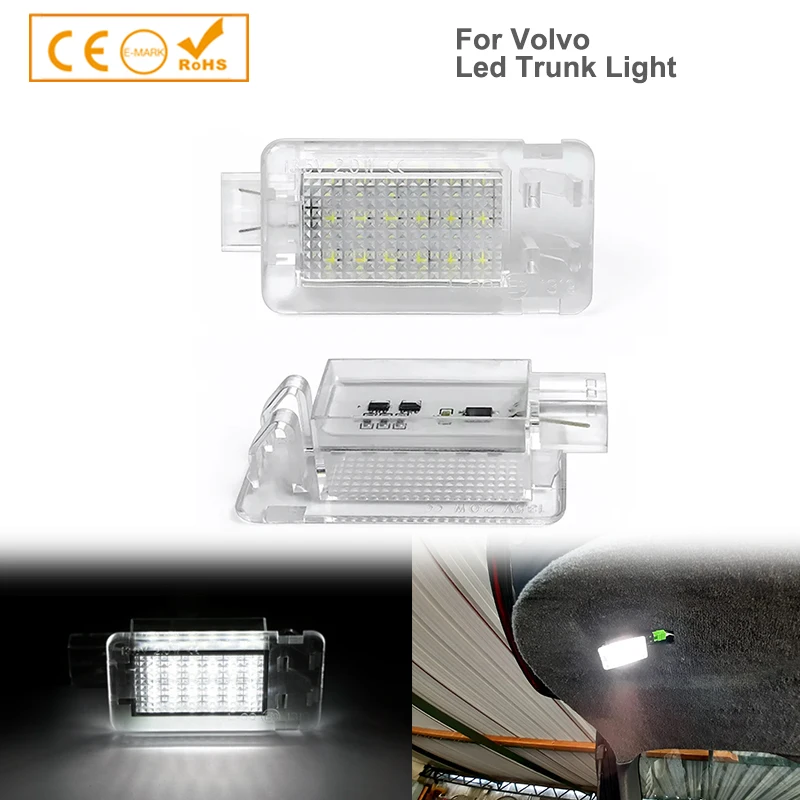

2Pcs Xenon White LED Trunk Cargo Area Lamps Luggage Compartment Light For Volvo C30 C70 S60 S60L S80 XC70 XC90