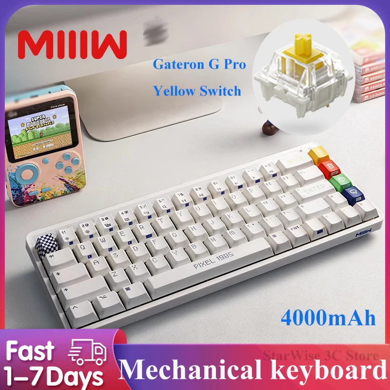 

MIIIW арт механическая клавиатура, игровая Bluetooth USB Проводная Z680 68-клавишная подсветка, многофункциональная игровая Офисная Клавиатура для настольного ПК