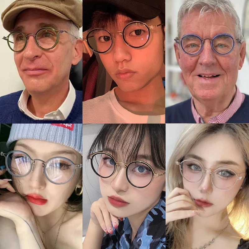 Gatenac очки по рецепту из чистого титана мужские круглые фотохромные для