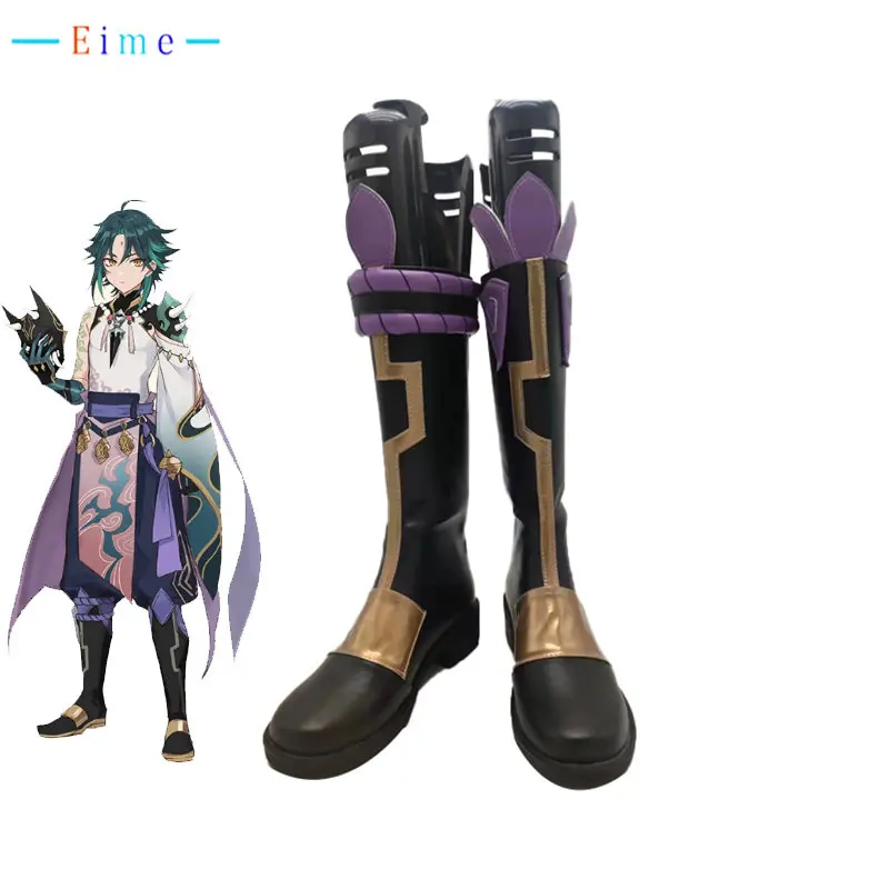 Xiao обувь для косплея игра Genshin искусственная реквизит на Хэллоуин изготовленный