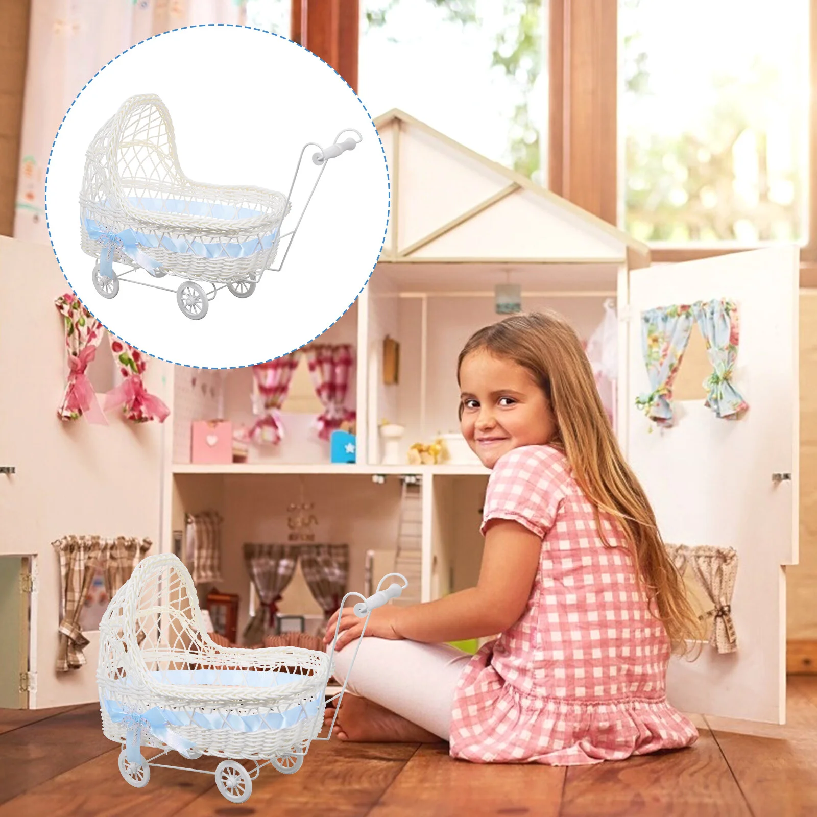 

Trolley Shaped Woven Basket Baby Shower Candy Basket Favors Basket Flower Basket Decor
