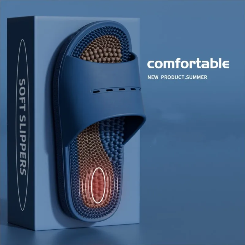 Домашние тапочки из ПВХ для мужчин и женщин Нескользящие массажные мужские