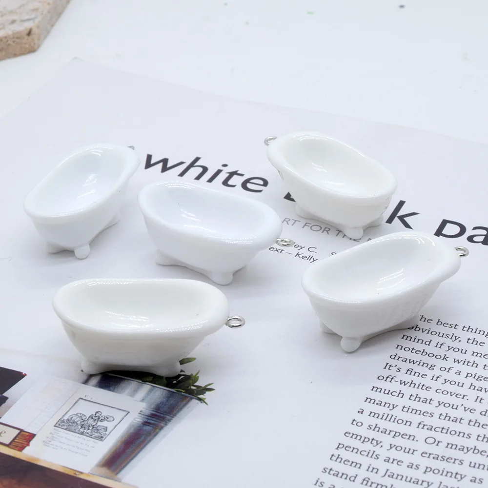 6 шт. миниатюрные подвески из смолы в виде ванны туалета