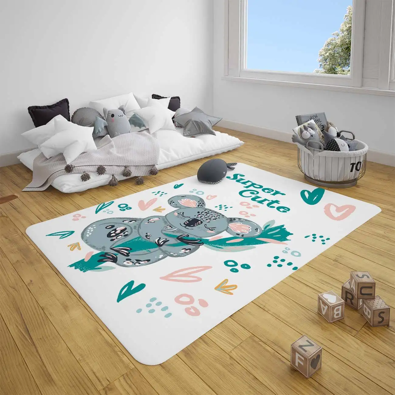 

Милый детский игровой коврик с рисунком Super koala pastel mod, Круглый прямоугольный Детский ковер, Детские декоративные коврики