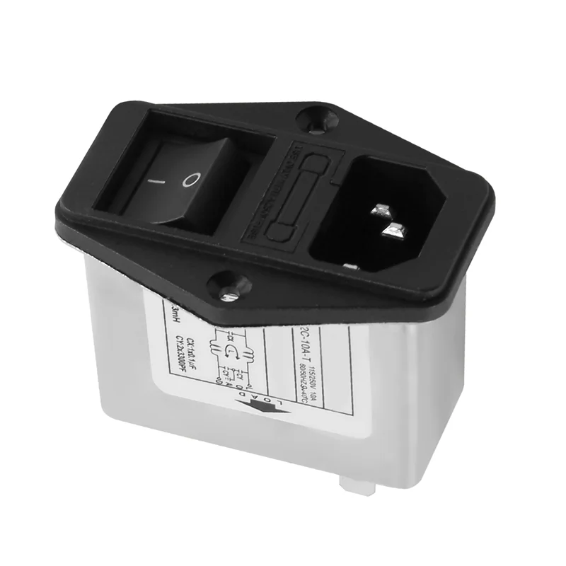 Наконечники для пайки IEC 320 C14 фильтр EMI + лодочный выключатель держатель