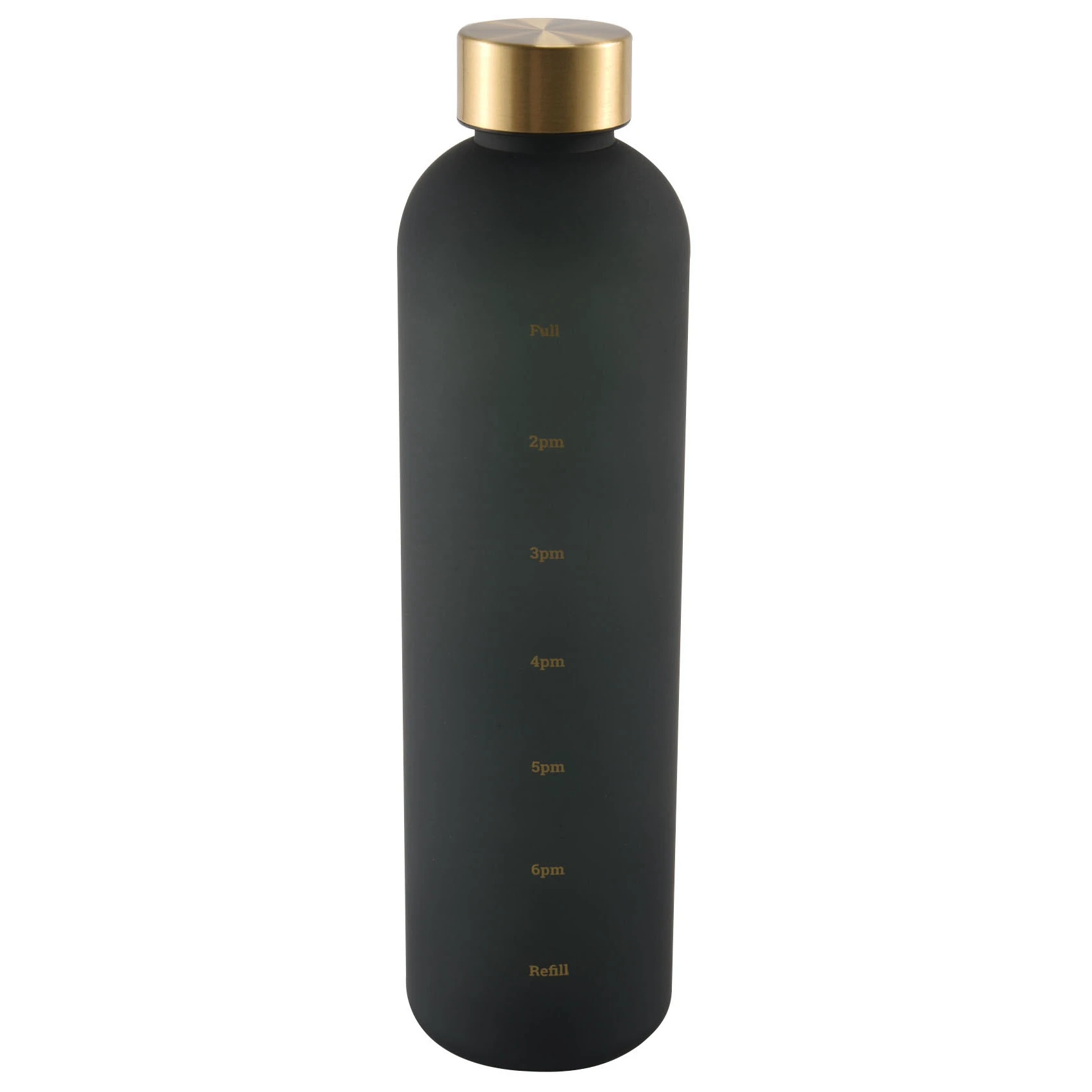 

Plastic Space Cup -Capacity Transparent Frosted Water Cup Copper Lid Water Bottle with Time Marker 1000ML Black