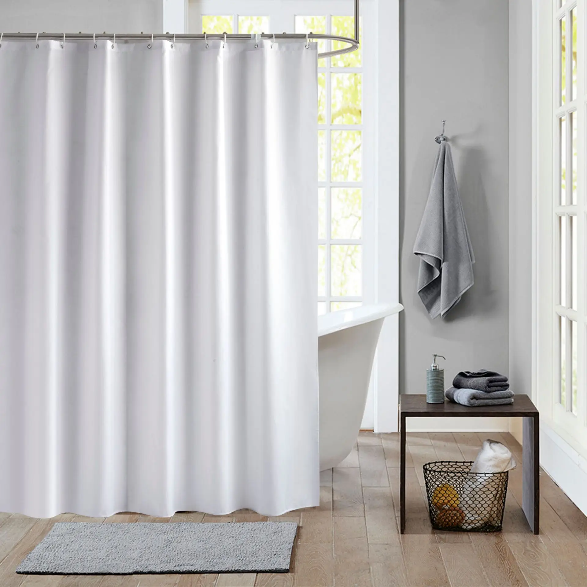 Liner - Soft Hotel Quality Cloth Shower Liner, Light-weight & Machine Washable