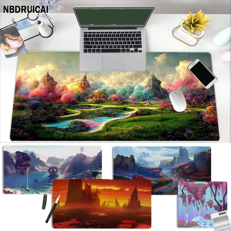 

Fantasy Landscape Mousepad Custom Skin Unique Desktop Pad Game Mousepad Size For Game Keyboard Pad For Gamer