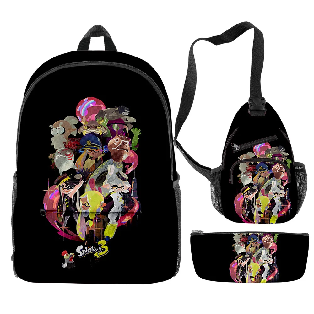 Harajuku модный крутой Splatoon 3 шт./компл. рюкзак 3D принт сумка для книг дорожный