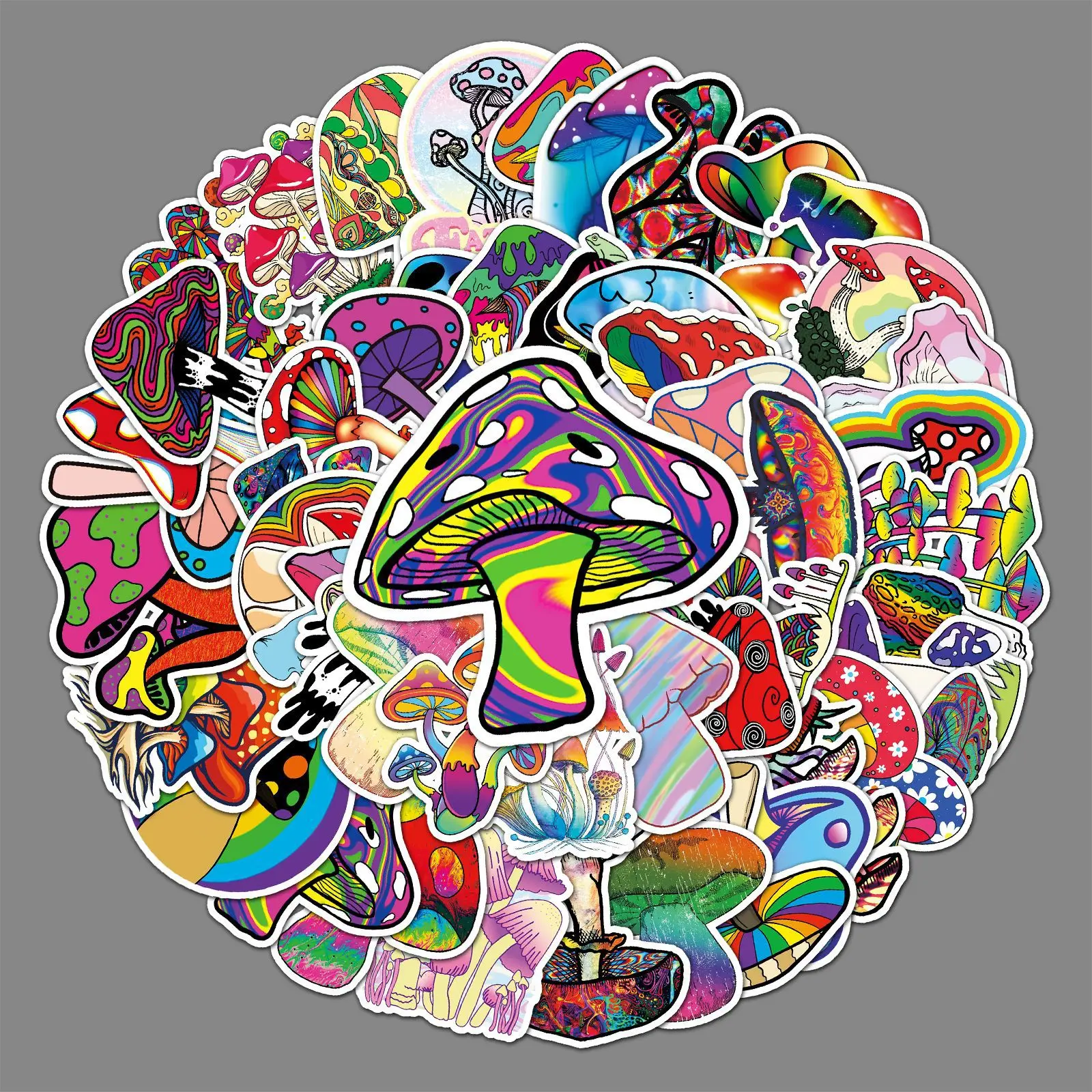 

50 шт. психоделические грибы, модные граффити, водонепроницаемые чемоданы, наклейки для ноутбука и телефона для детей, оптовая продажа