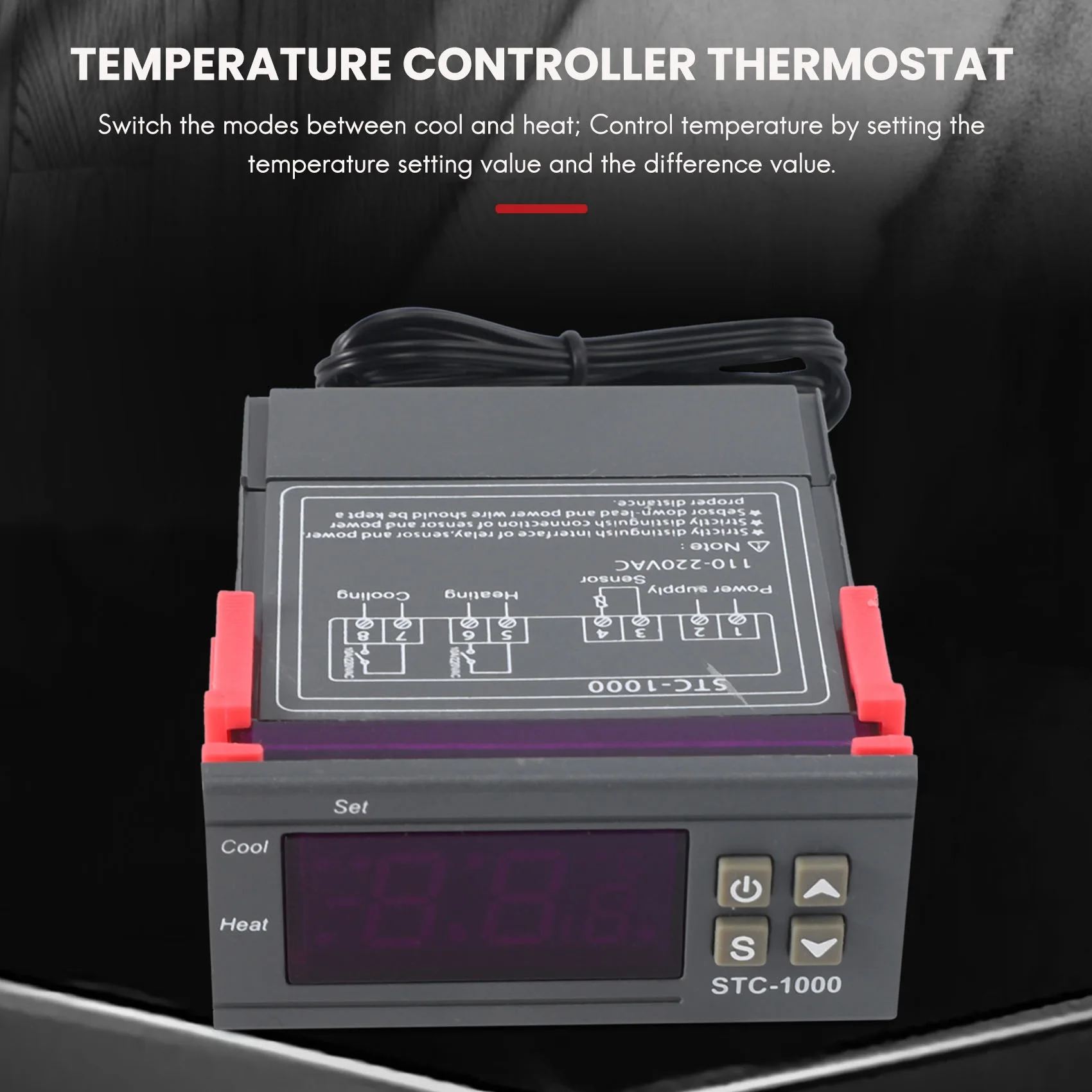 Цифровой фотографический регулятор температуры 220 В термостата + датчик