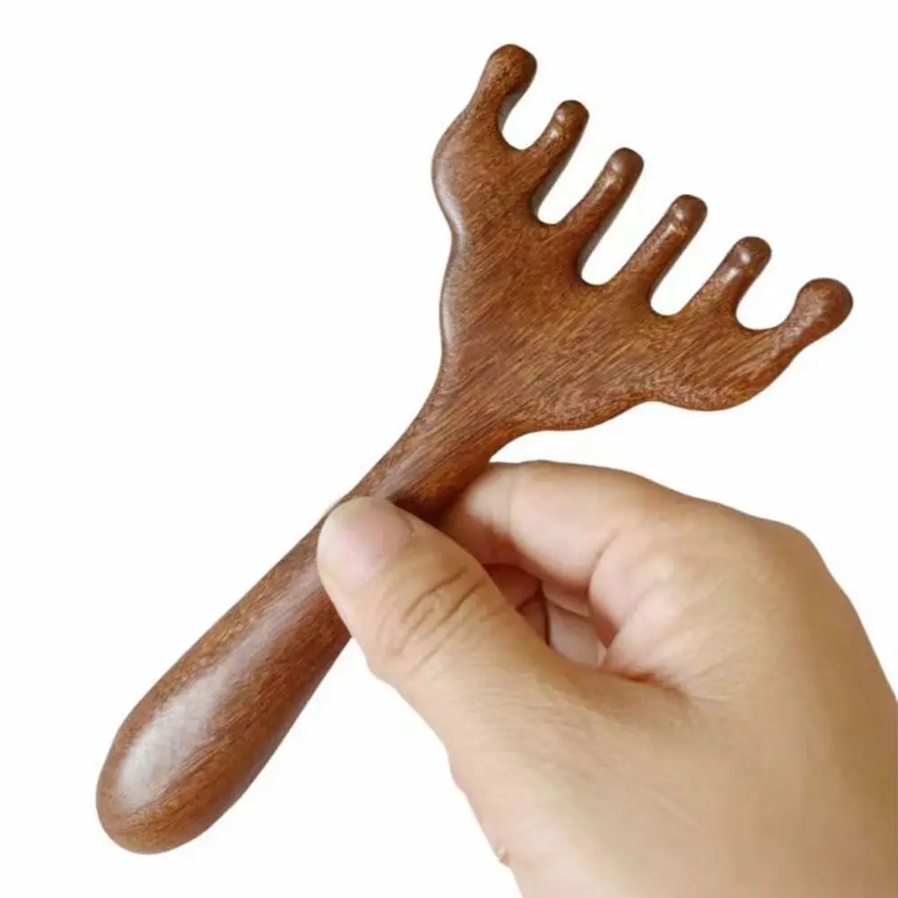 Цвет случайный массаж скребковая расческа сандаловое дерево широкие зубцы