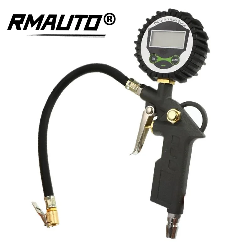 

0-250PSI Air Chuck Car Digital Tire Inflator Pressure Gauge LCD Display LED Backlight Car Tire Tester Inflation Monitoring