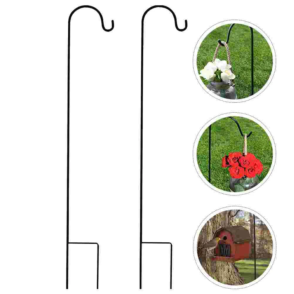 

120cm Shepherd Hooks Garden Stakes Rust Resistant Metal Hanger Planter Stakes for Bird Feeders Hanging Flower Basket Solar