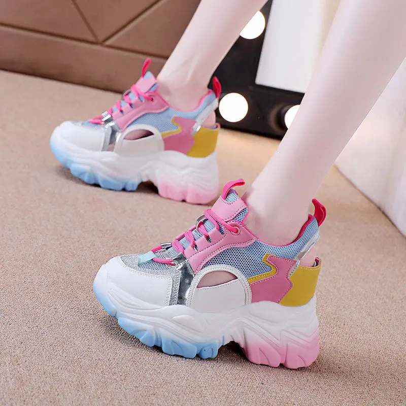

Height Increasing Insole Closed Toe Sandals Women's Shoes 2022 New Popular Summer Daddy Sports Platform Roman Style Wedge Muffin