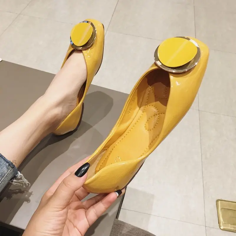 

Yellow Patent Leather Loafers Womens Flats Shoes Women Shoes Ladies Soft Ballerina Moccasins 2023 New Zapatos Mujer Size 35-43
