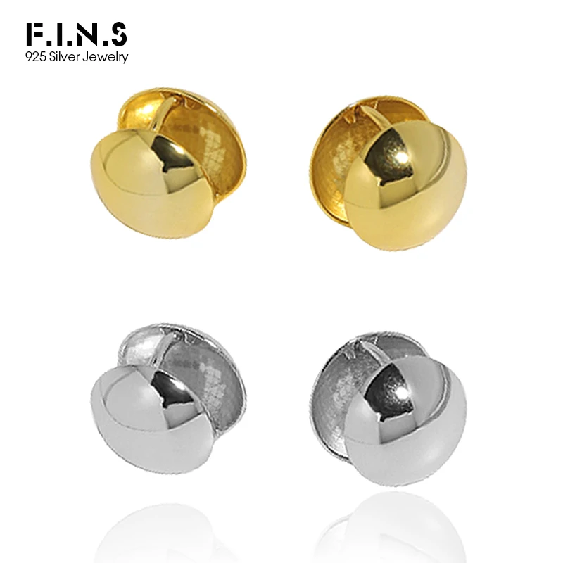 Минималистичные геометрические серьги-гвоздики F.I.N.S из стерлингового серебра 925