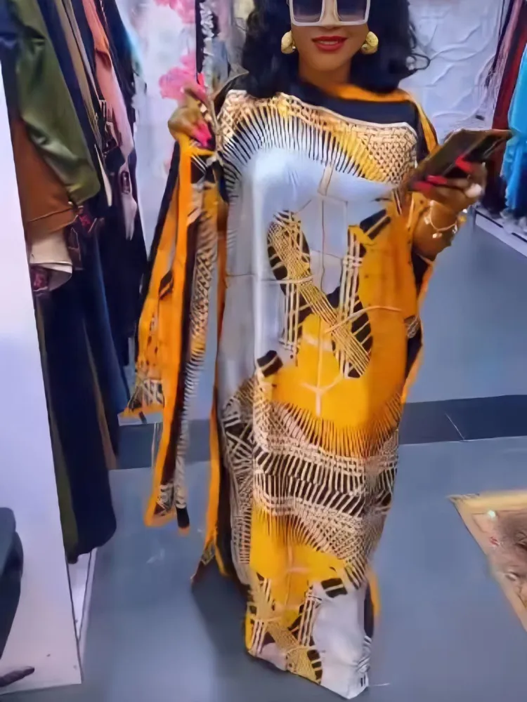 

Африканские платья для женщин, женская одежда, Дашики, весеннее Новое Платье макси с принтом Абайи, африканская одежда, Дашики, Анкара, платья, шарф