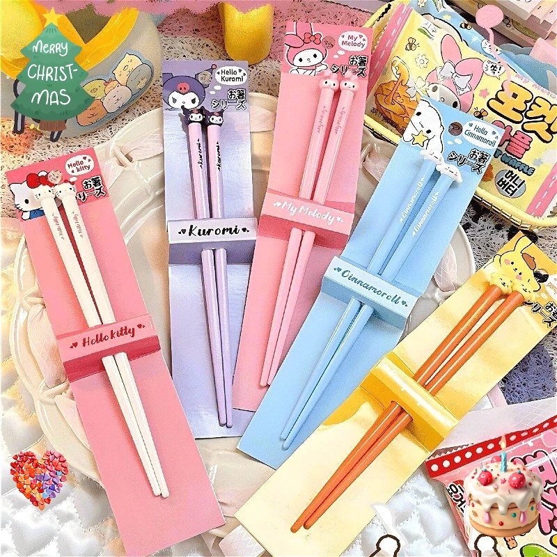 Набор палочек для еды Sanrios в стиле аниме Hello Kitty Kuromi My Melody Cinnamoroll