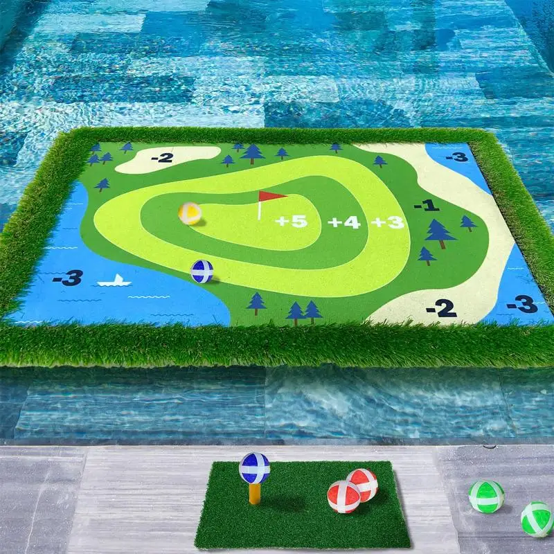 

Плавающий Гольф-бассейн с 20 зелеными мячиками, улучшенный Размер 2023, 47*35 дюймов, для тренировок, зеленые плавающие, креативные игрушки для гольфа