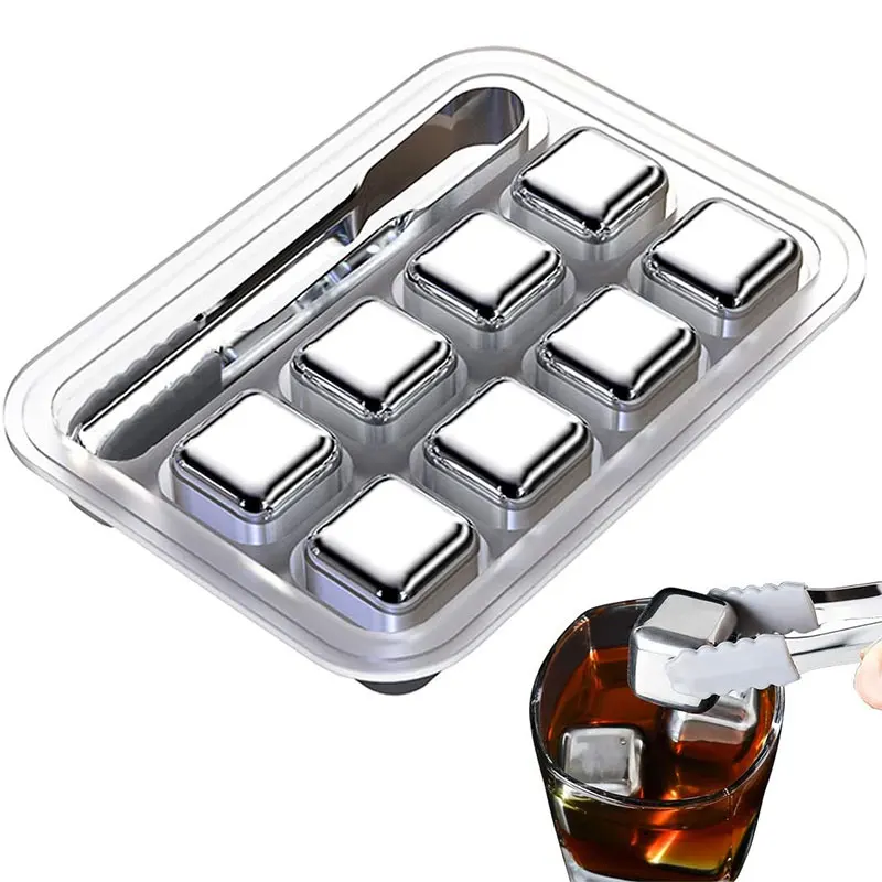 8Pcs 304 Stainless Steel Ice Cubes Reusable 1810 Chilling Stones for Whiskey Wine Keep Your Drink Cold Longer SGS Test Pass | Дом и сад