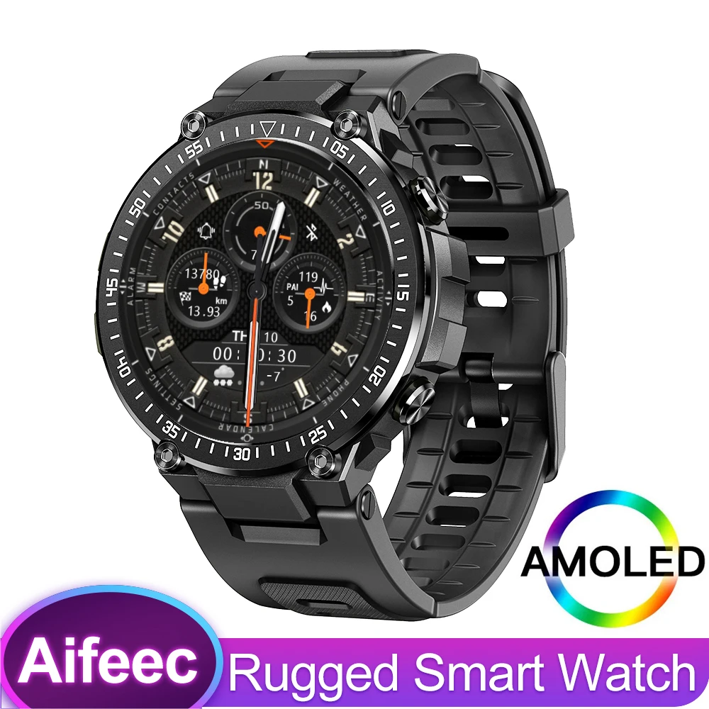 Мужские водонепроницаемые спортивные Смарт-часы AMOLED с поддержкой Bluetooth |